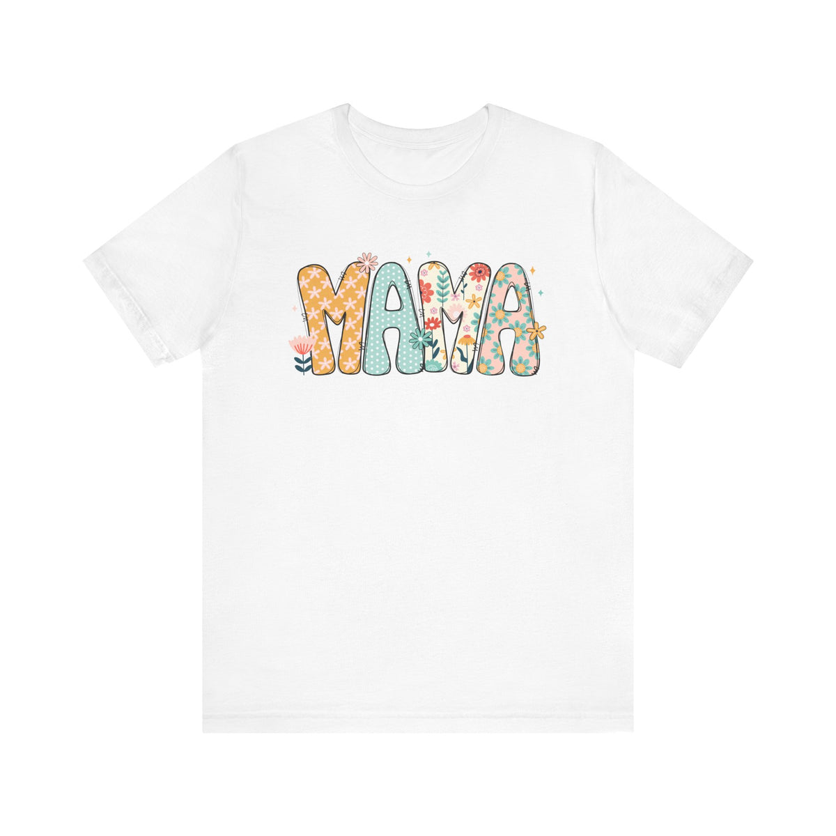 Floral Mama Women's Graphic Tee Flower Mom T-Shirt