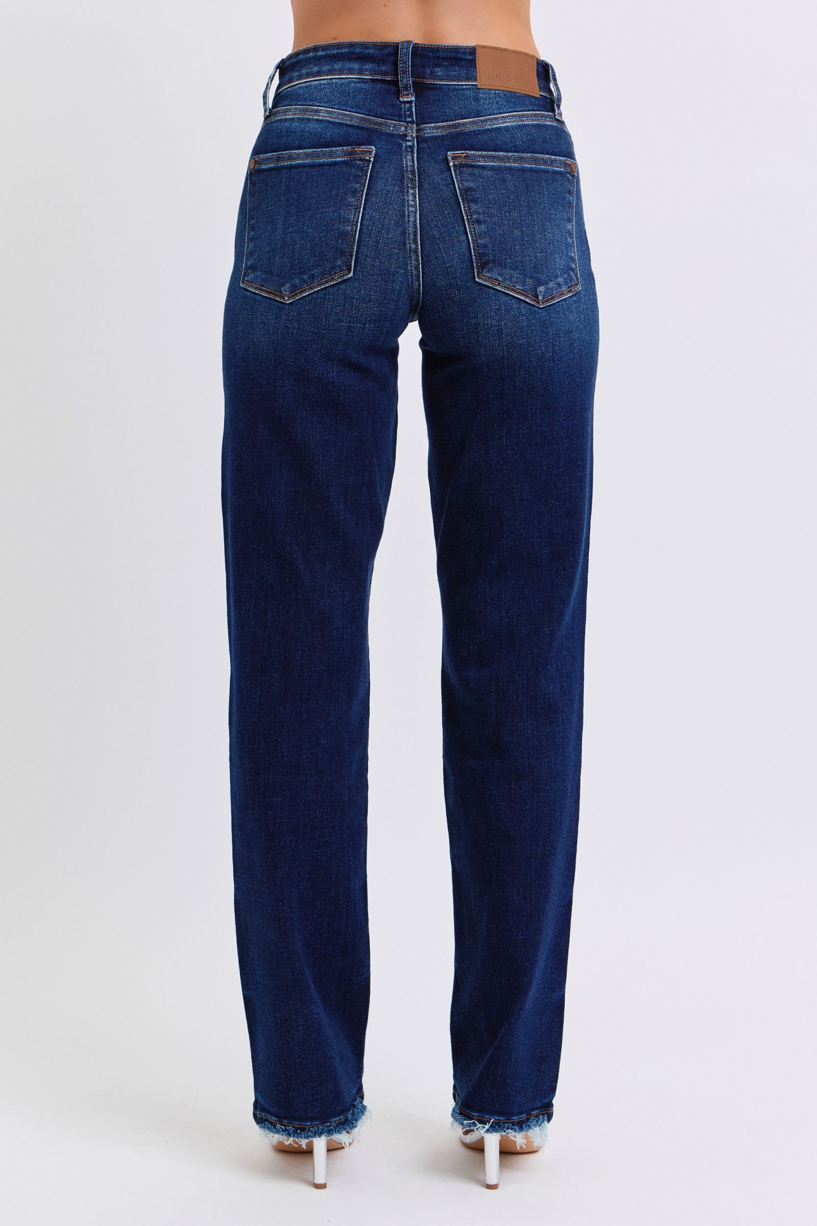 Judy Blue Full Size Raw Hem Straight Leg Jeans - Sydney So Sweet