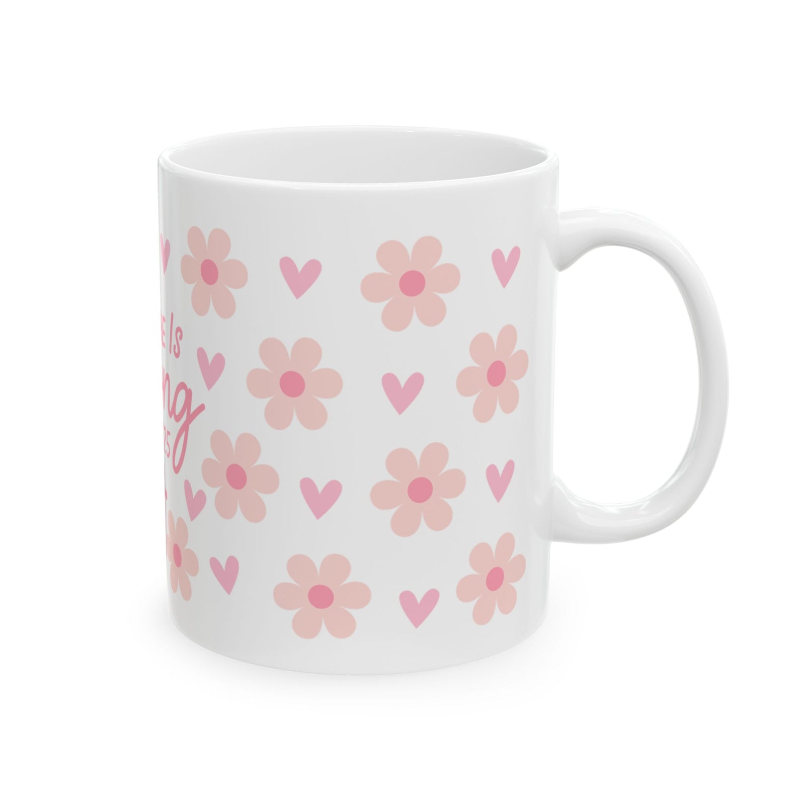 She Is Strong Proverbs 31:25 Ceramic Mug — Floral Inspirational Christian Coffee Cup (11oz/15oz)
