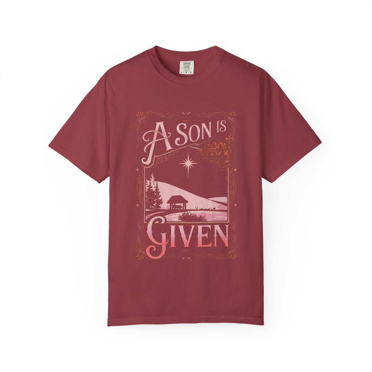 A Son is Given Jesus Christmas Distressed T-Shirt Christian Graphic Tee