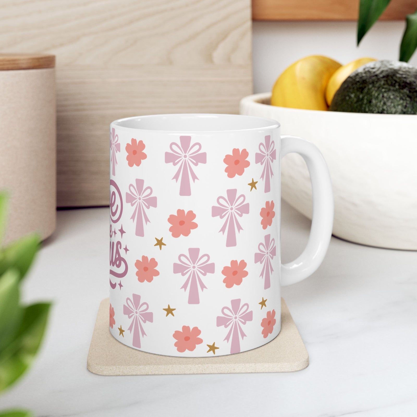 Love Like Jesus Floral Cute Ceramic Mug Coffee Cup (11oz & 15oz)