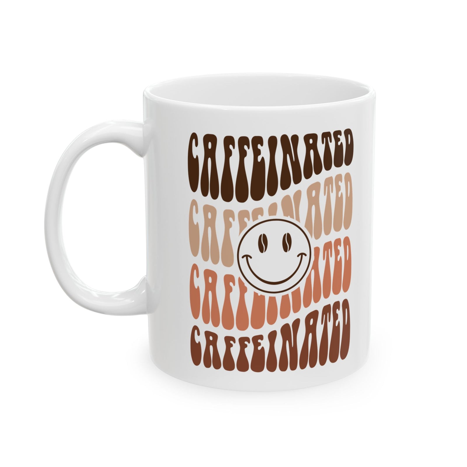 Caffeinated Smile Cute Ceramic Mug Coffee Cup (11oz & 15oz)