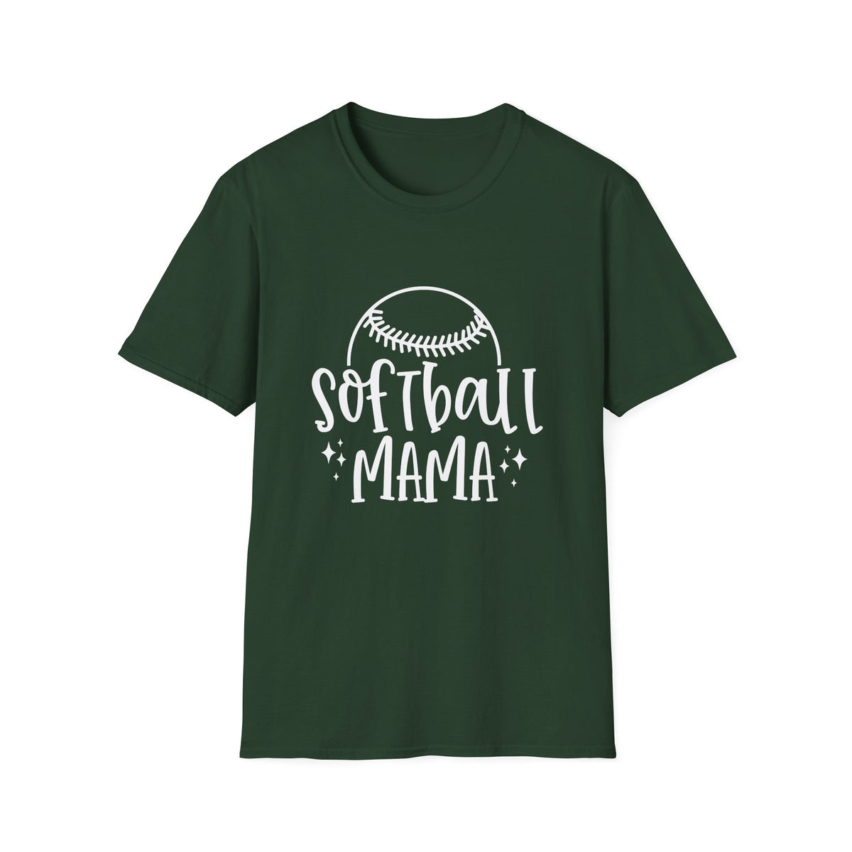 Softball Mama Graphic T-Shirt Cute Sports Mom Tee (12 Team Colors)