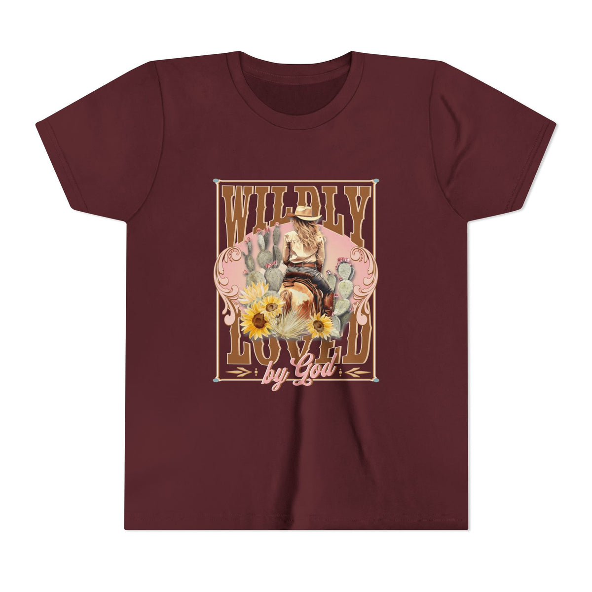 Wildly Loved by God Kids T-Shirt Christian Cowgirl & Horse Graphic Tee