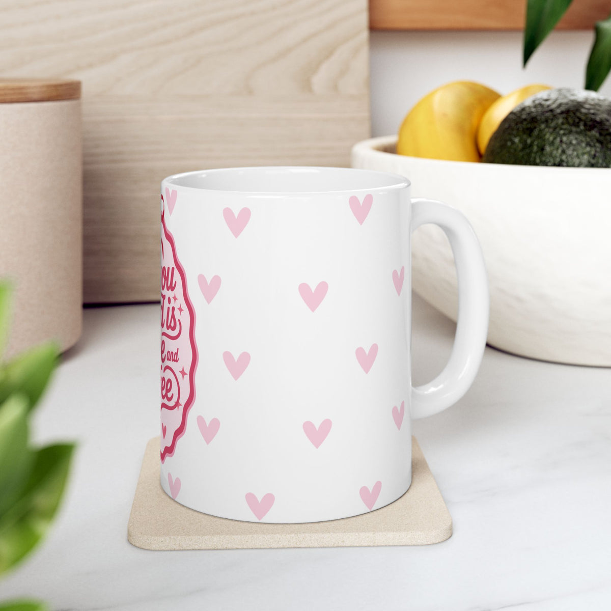 All You Need is Love & Coffee Mug — Pink Heart Coffee Cup (11oz, 15oz) - Sydney So Sweet