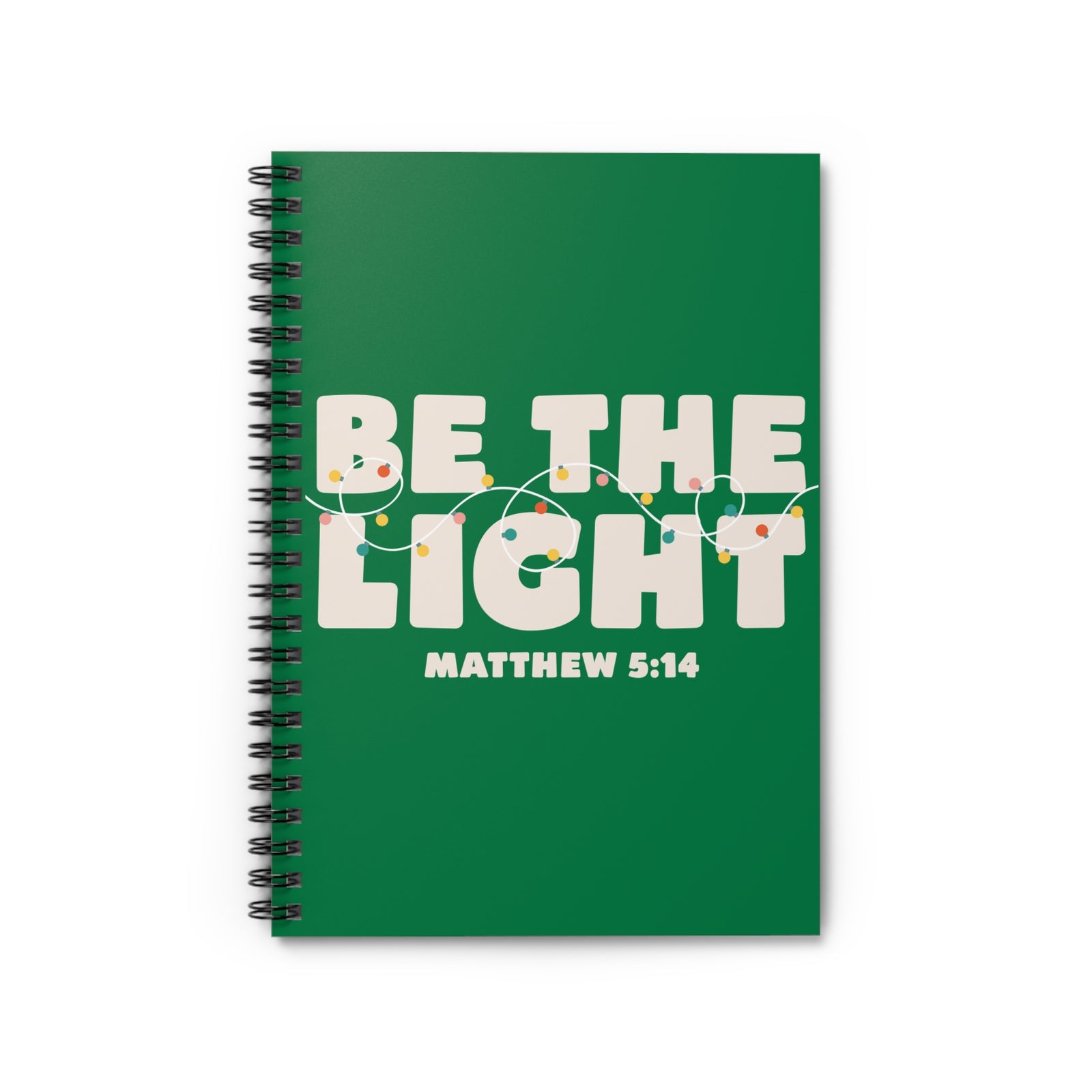 Be The Light Spiral Ruled Notebook Matthew 5:14 Christian Journal