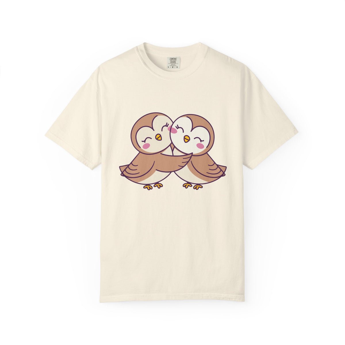 Cute Kissing Owls Graphic T-Shirt Unisex Short Sleeve Tee - Sydney So Sweet
