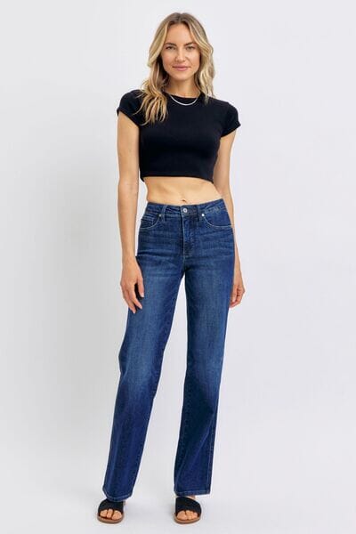 Judy Blue Full Size Tummy Control Straight Jeans Plus Size - Sydney So Sweet