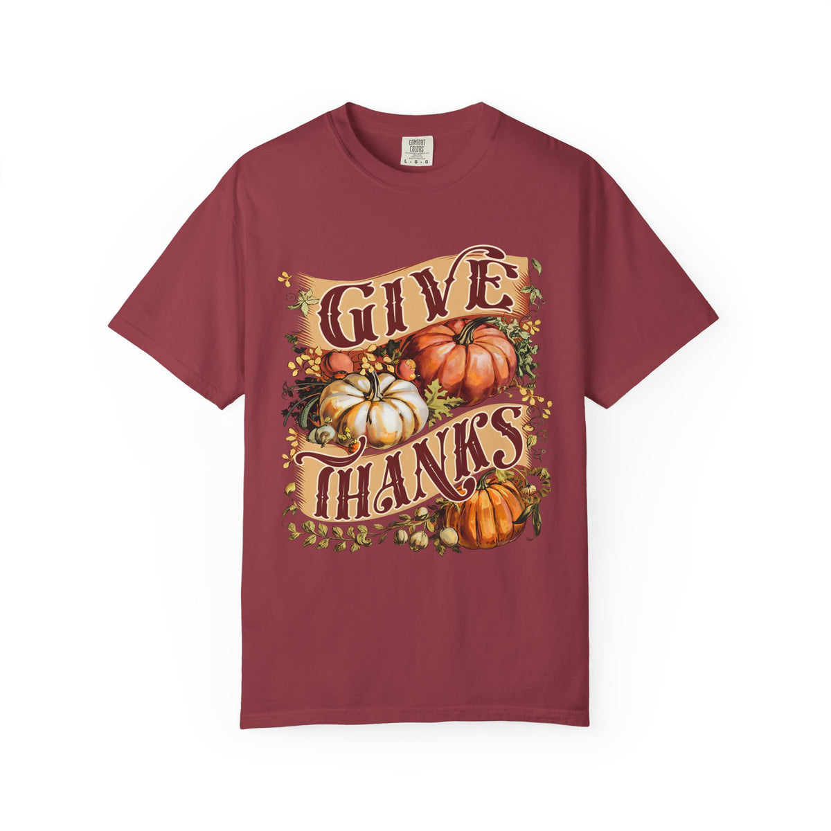 Give Thanks Pumpkin T-Shirt Vintage Thanksgiving Harvest Graphic Tee