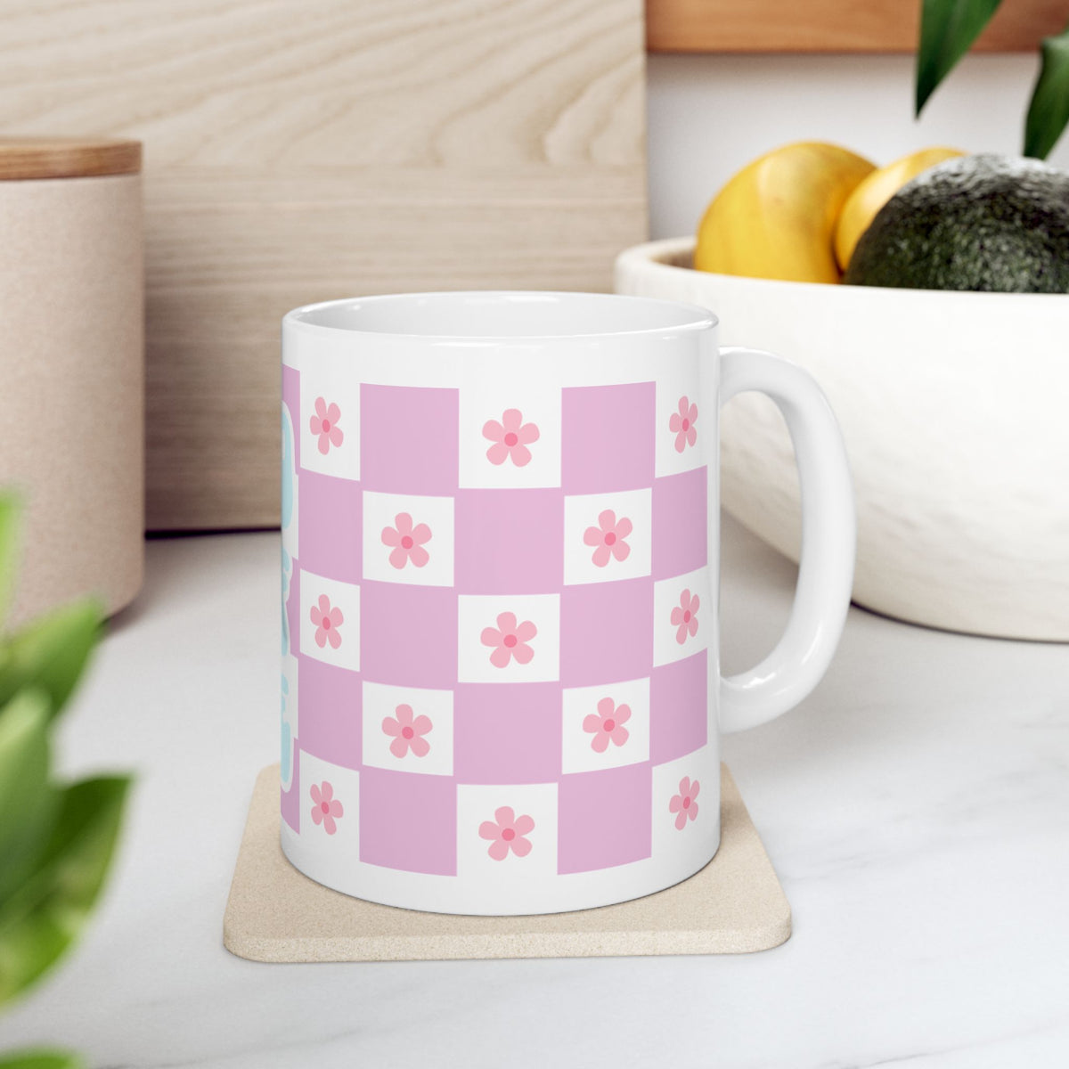 Coffee Checkerboard Cute Ceramic Mug Coffee Cup (11oz & 15oz) - Sydney So Sweet