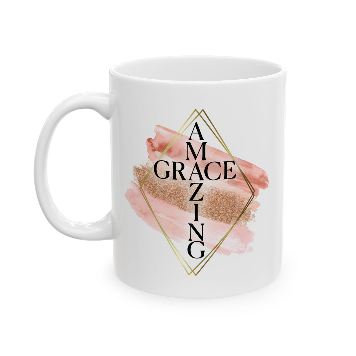 Amazing Grace Christian Mug — Pink Watercolor Coffee Cup (11oz, 15oz) - Sydney So Sweet