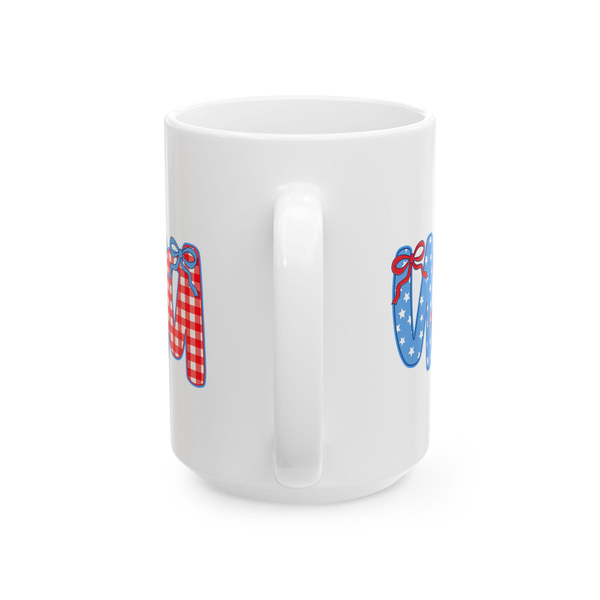 USA Coquette Bow Patriotic Cute Ceramic Mug Coffee Cup (11oz & 15oz)