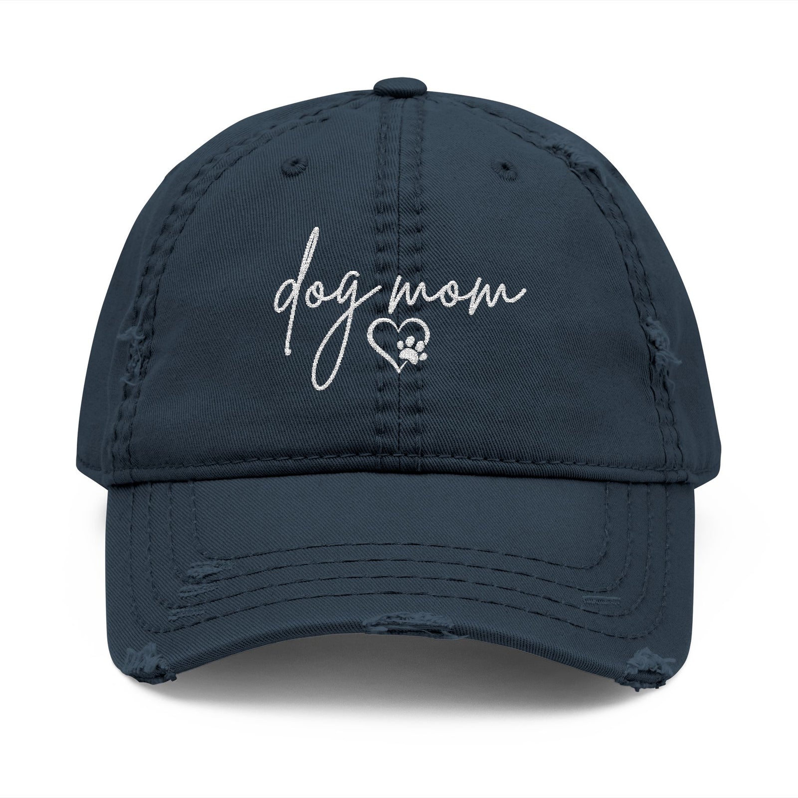 Dog Mom Distressed Dad Hat — Embroidered Casual Baseball Cap - Sydney So Sweet