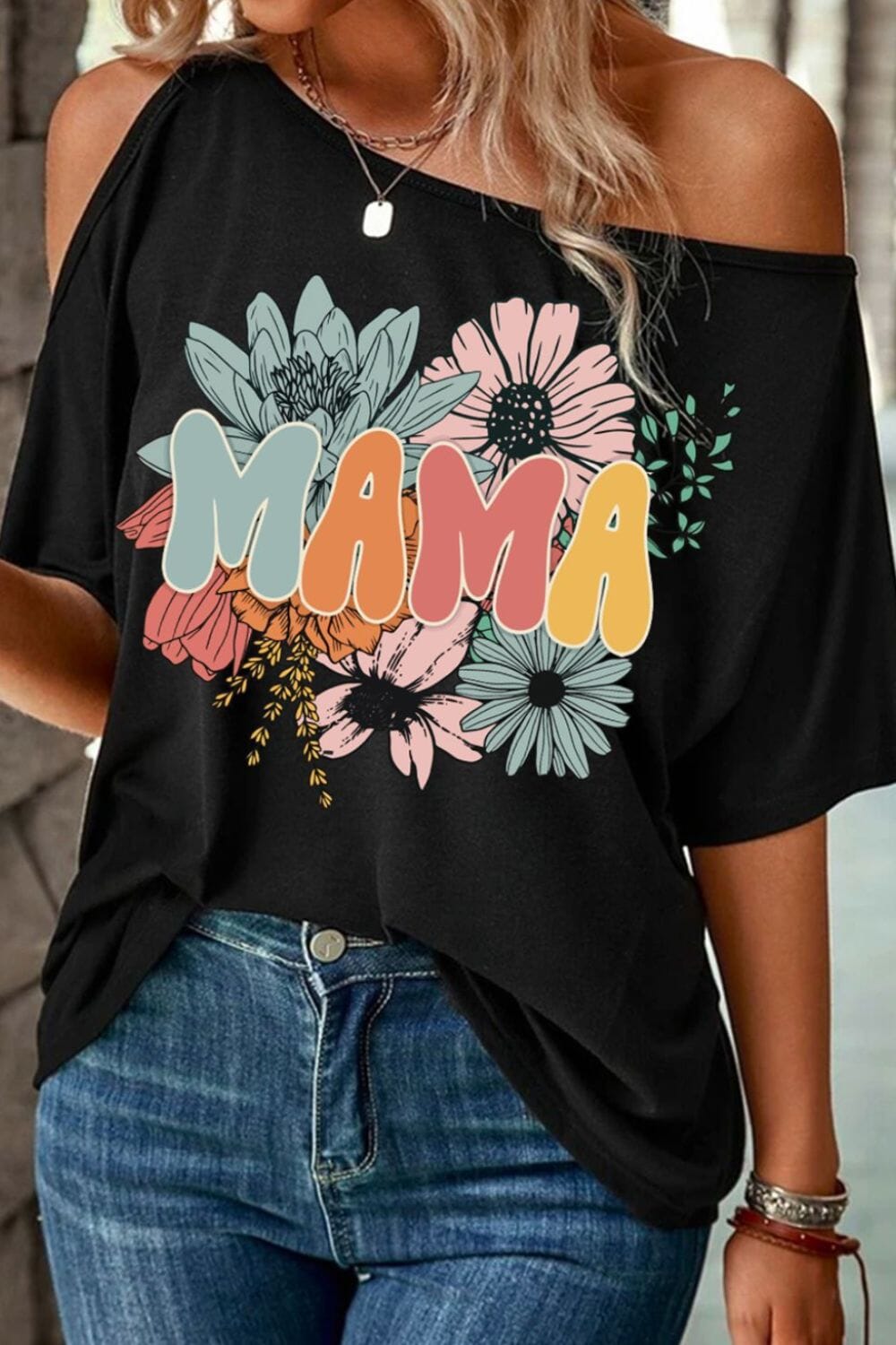 MAMA One Shoulder Half Sleeve T-Shirt - Sydney So Sweet