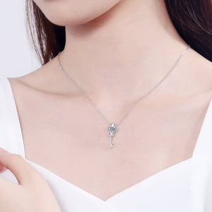 Key Shape Moissanite 925 Sterling Silver Necklace - Sydney So Sweet