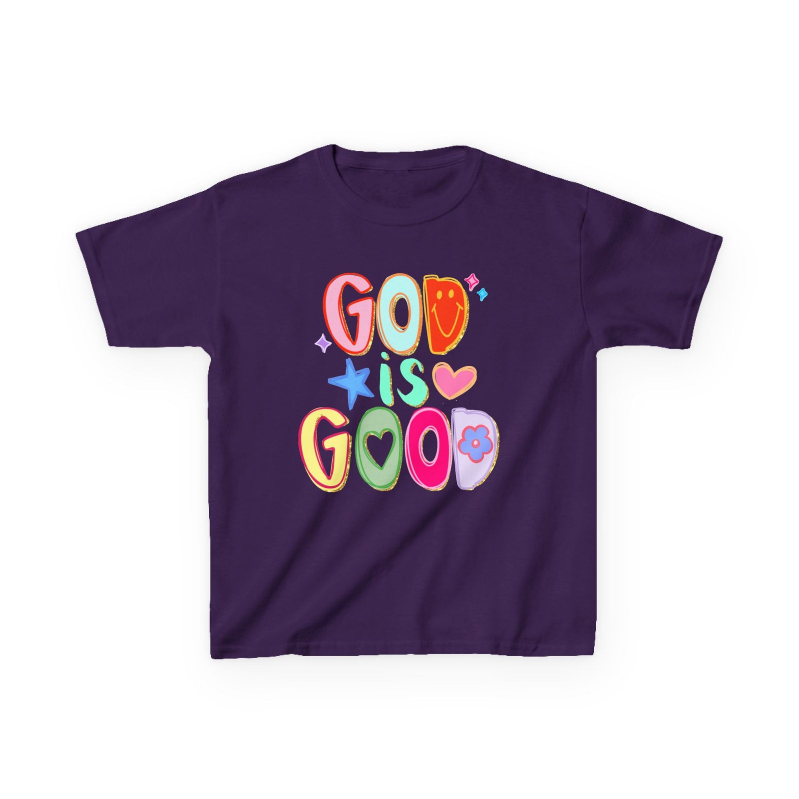 God Is Good Colorful Kids T-Shirt Youth Christian Faith Graphic Tee