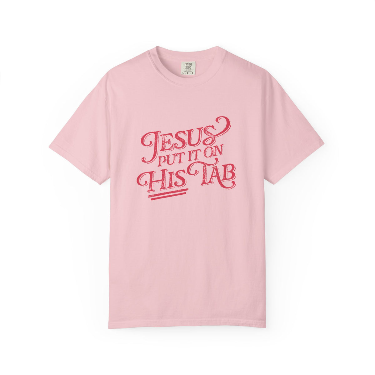 Jesus Put It On His Tab T-Shirt Christian Faith Graphic Unisex Distressed Grunge Tee