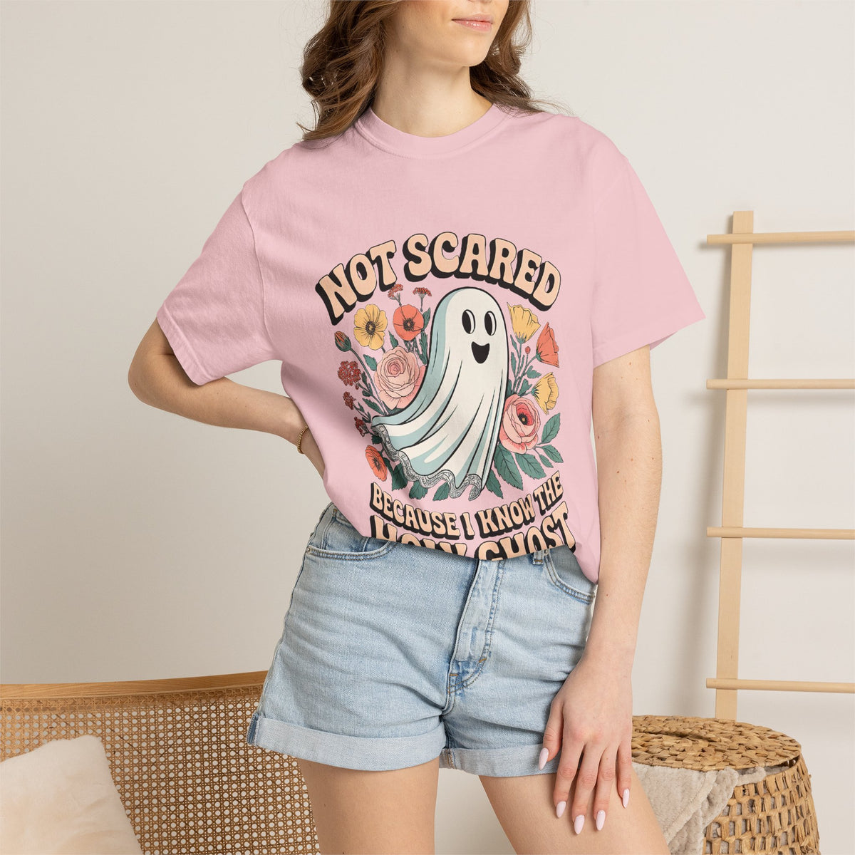 Not Scared Holy Ghost T-Shirt Christian Halloween Graphic Tee