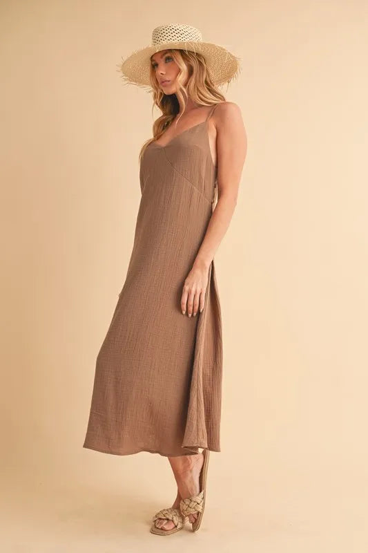 Aemi+Co Side Button Midi Cami Dress - Sydney So Sweet