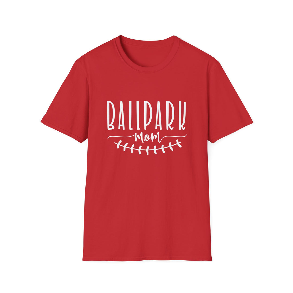 Ballpark Mom Baseball or Softball Graphic T-Shirt Cute Sports Mom Tee (12 Team Colors)
