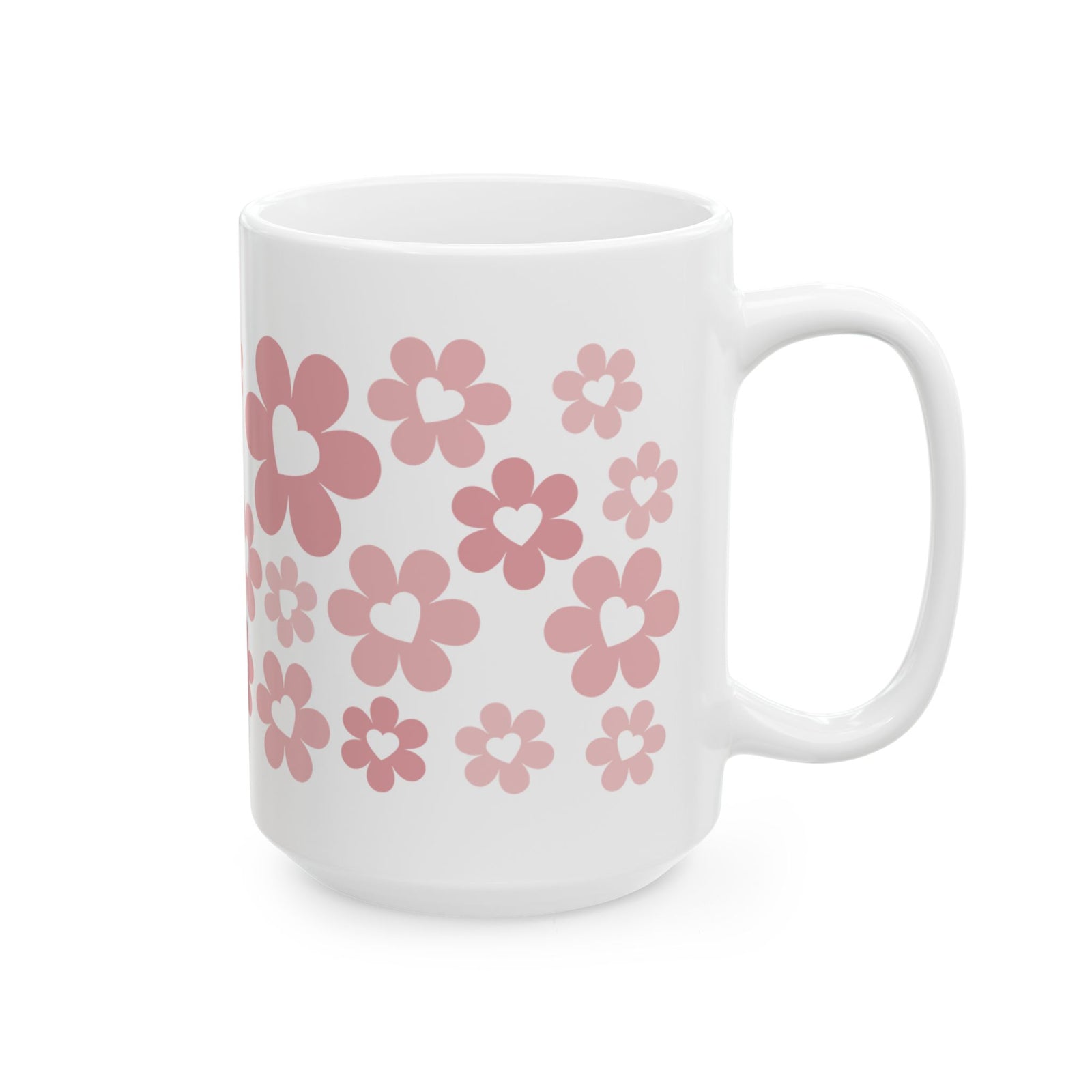 Bouquet of Love Mug — Pink Retro Floral Coffee Cup (11oz, 15oz)