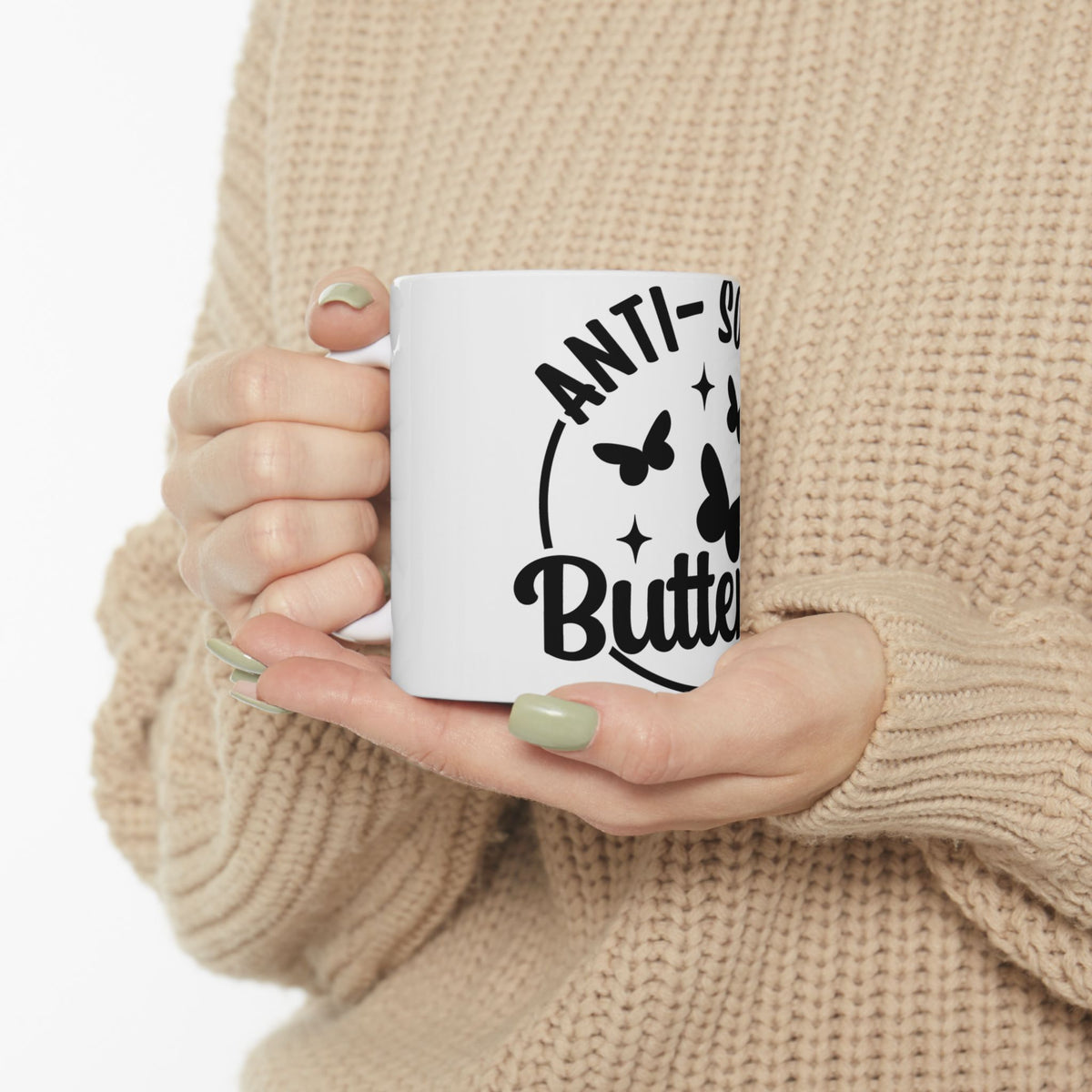 Anti-Social Butterfly Cute Ceramic Mug Coffee Cup (11oz & 15oz)