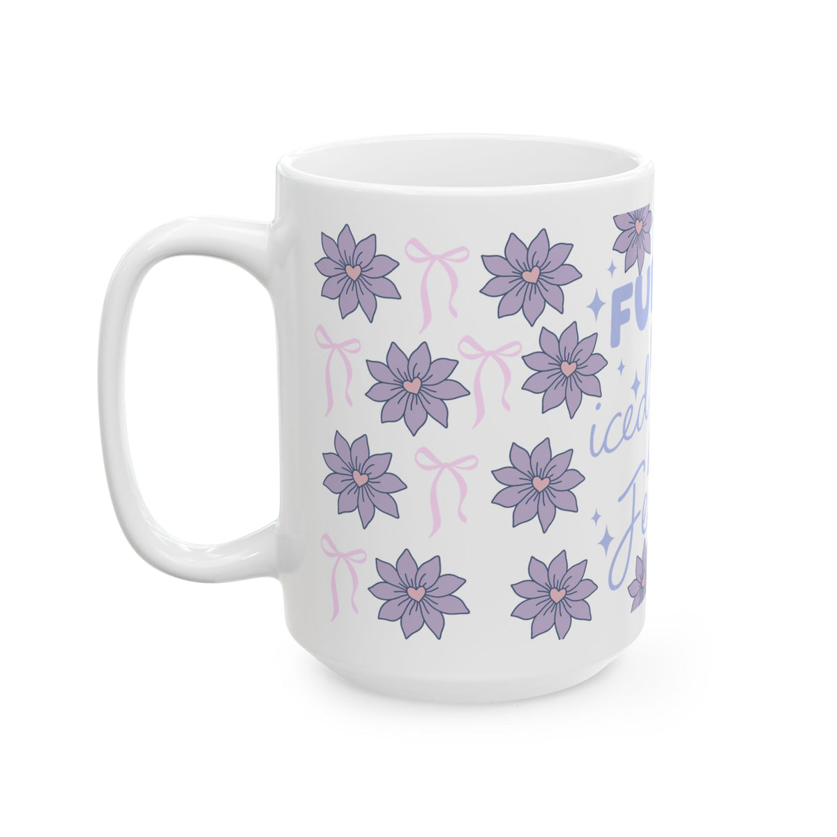 Fueled by Iced Coffee and Jesus Cute Ceramic Mug Coffee Cup (11oz & 15oz)