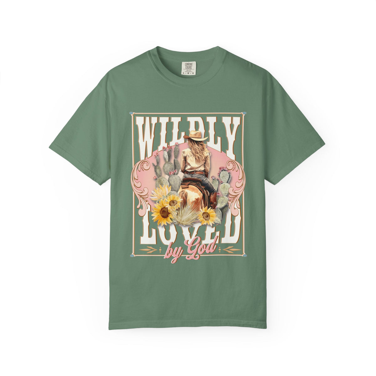 Wildly Loved by God Graphic Tee Vintage Cowgirl Sunflower T-Shirt