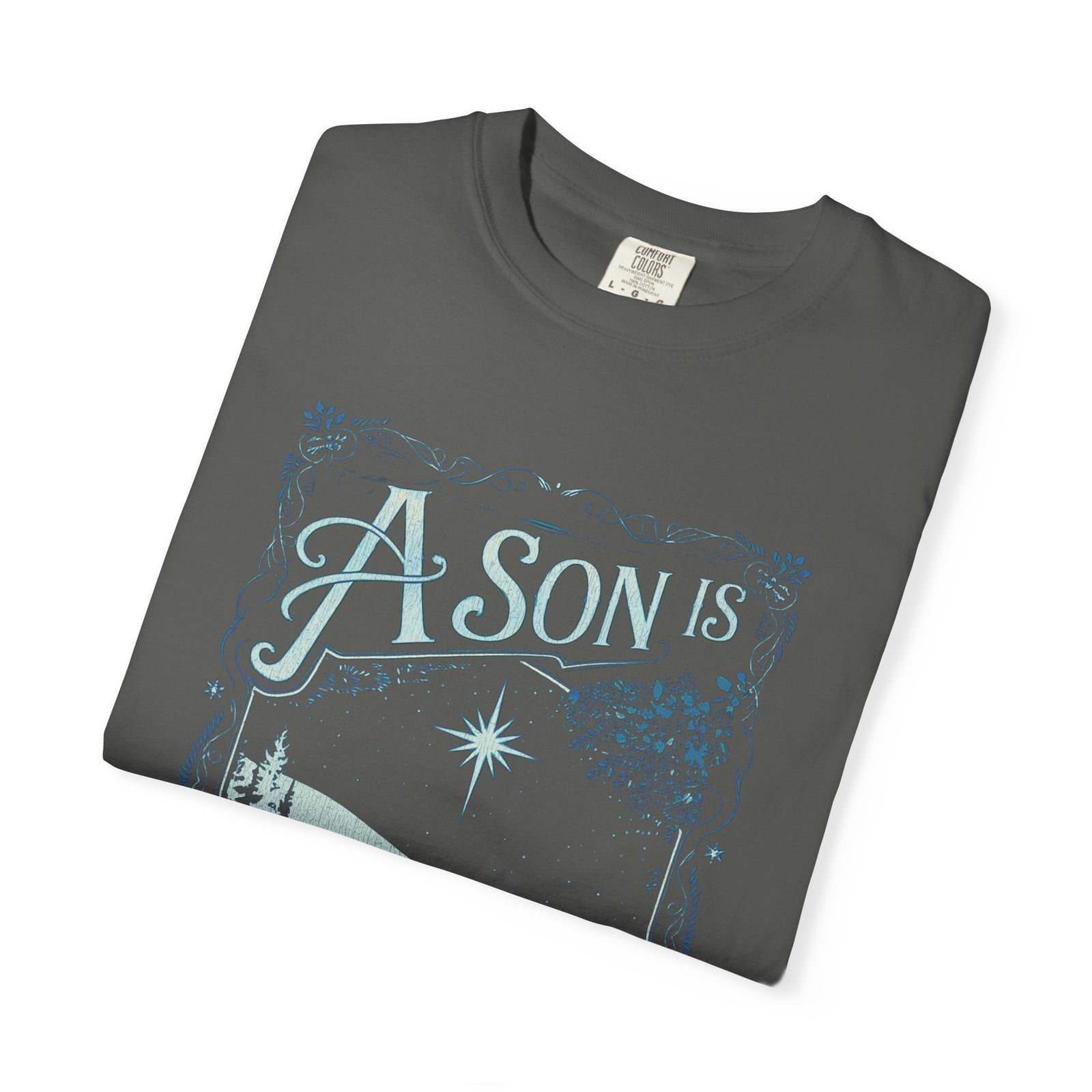 A Son is Given Jesus Christmas Distressed T-Shirt Christian Graphic Tee
