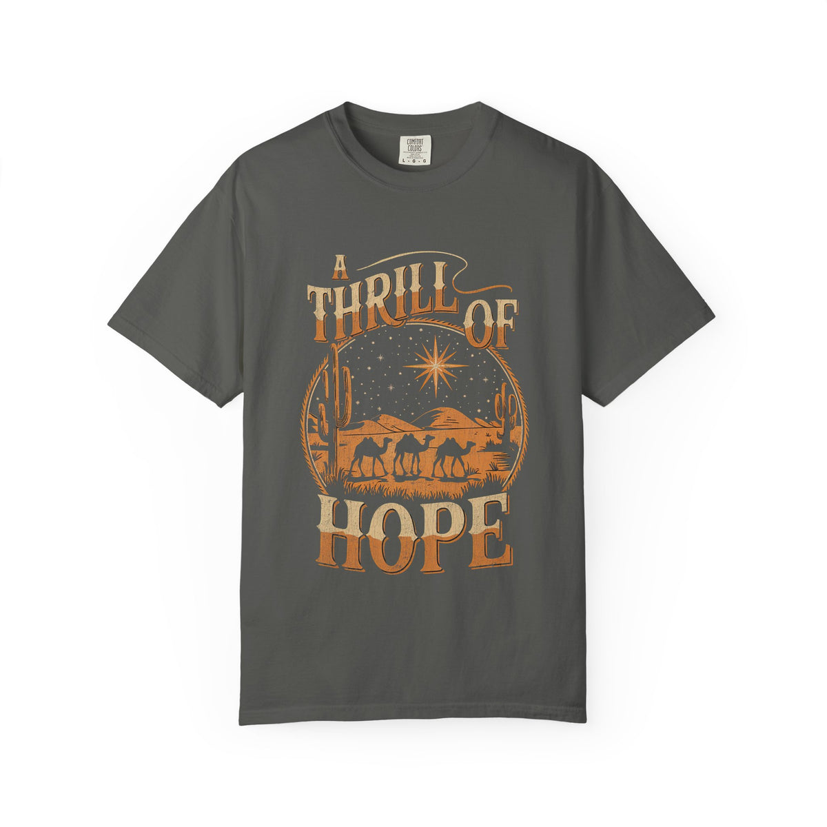 A Thrill of Hope Christmas Eve Distressed T-Shirt Christian Graphic Tee