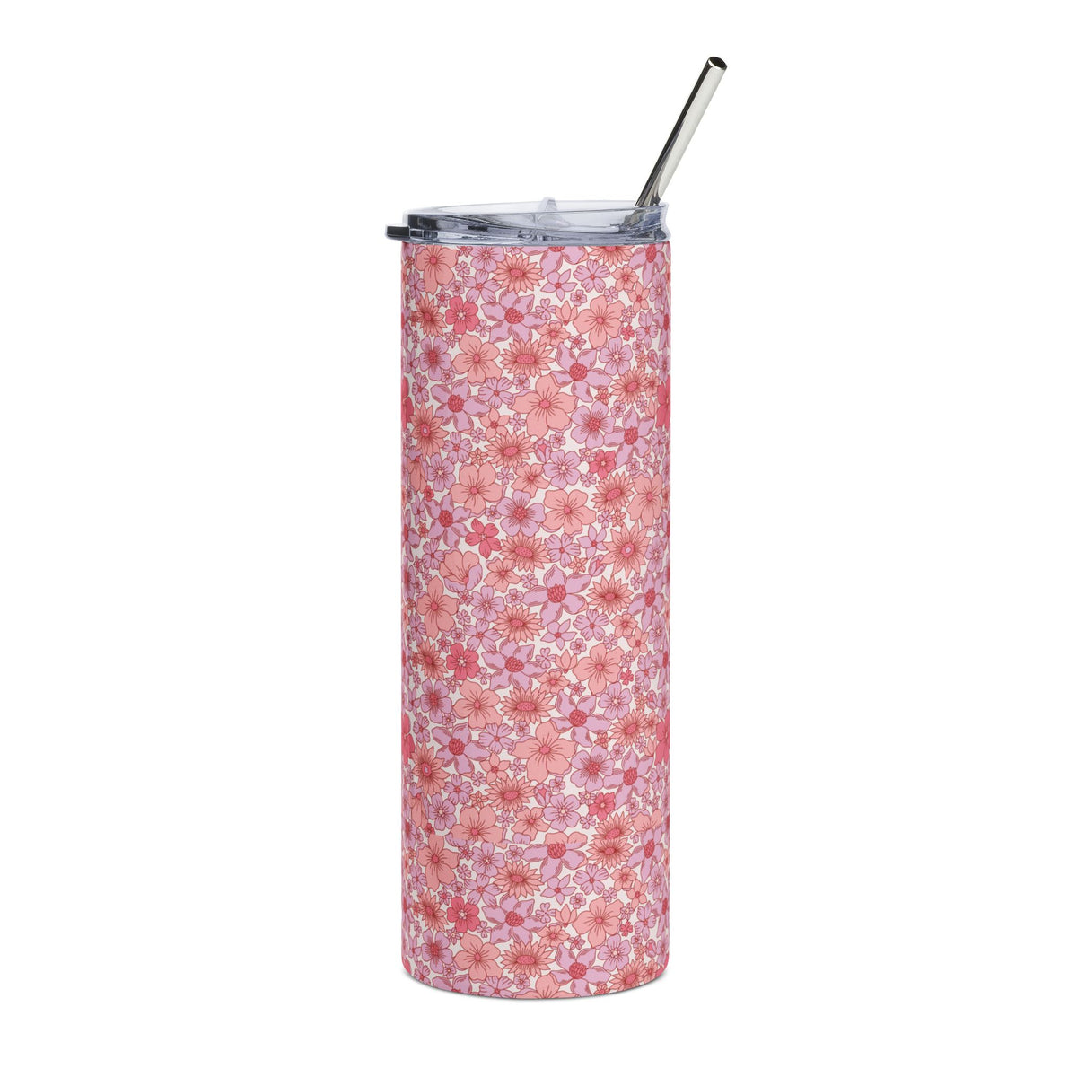 Perfect Pink 20oz Pink Floral Stainless Steel Tumbler Travel Cup