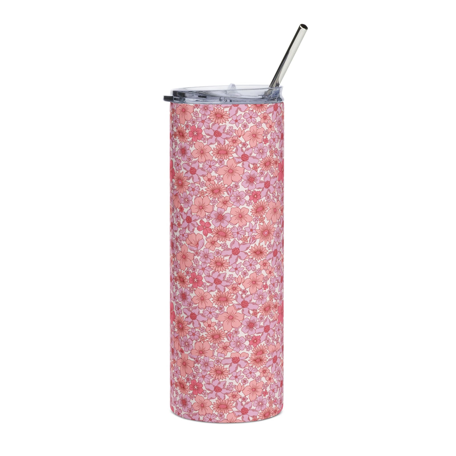 Perfect Pink 20oz Pink Floral Stainless Steel Tumbler Travel Cup