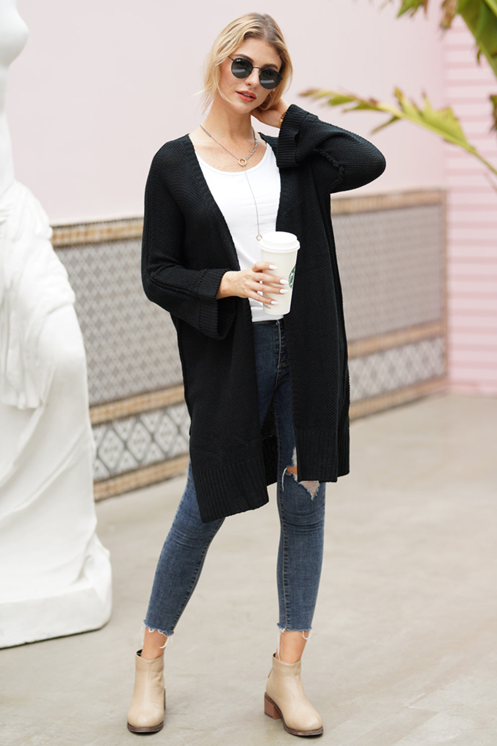 Open Front Long Sleeve Cardigan - Sydney So Sweet