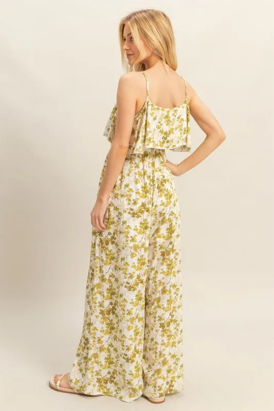 HYFVE Floral Print Spaghetti Strap Wide Leg Jumpsuit - Sydney So Sweet