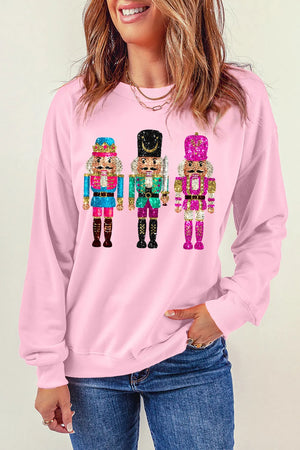 Nutcracker Graphic Round Neck Long Sleeve Sweatshirt - Sydney So Sweet