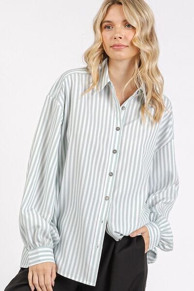 Mittoshop Button Down Striped Long Sleeve Shirt - Sydney So Sweet