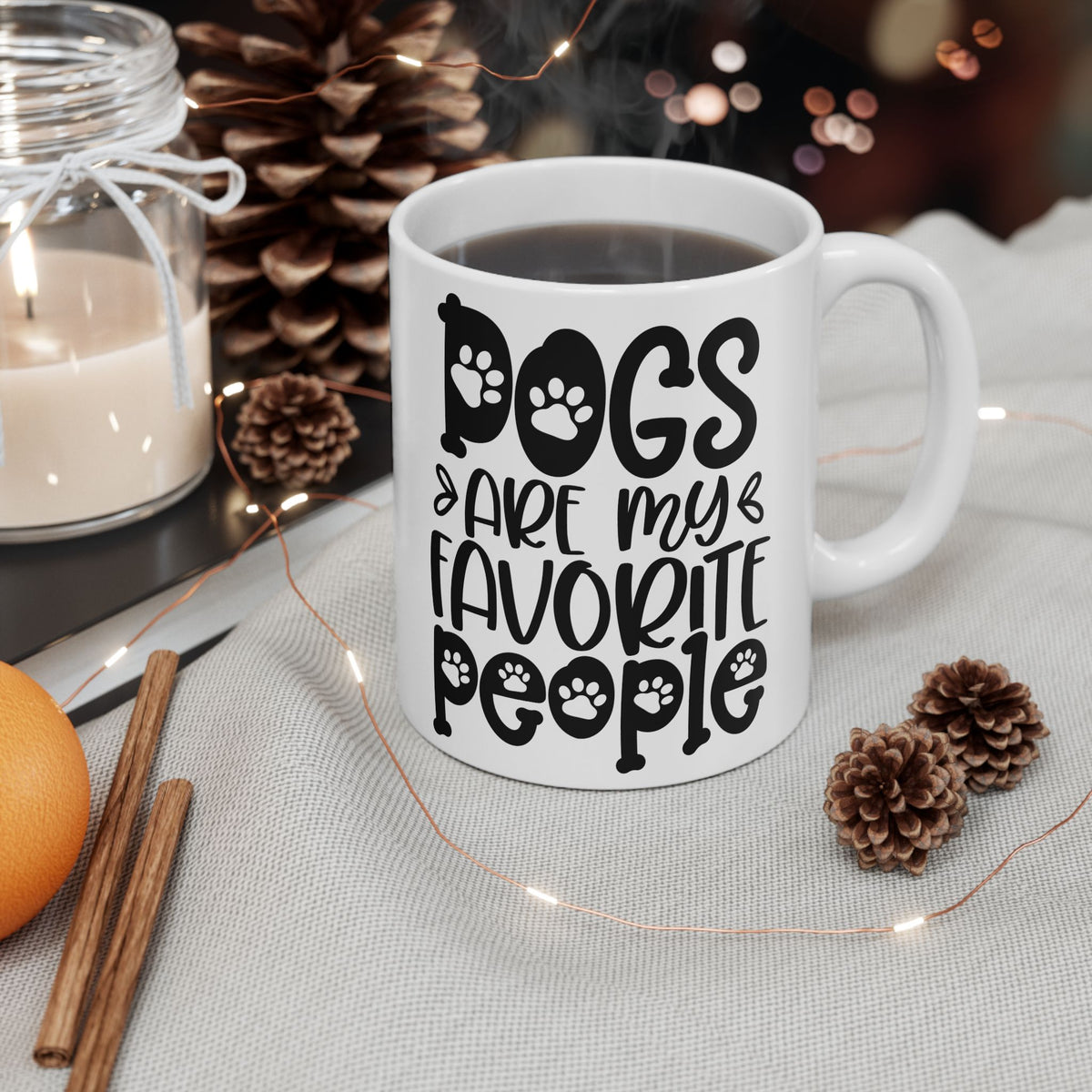 Dogs Are My Favorite People Cute Ceramic Mug Coffee Cup (11oz & 15oz)