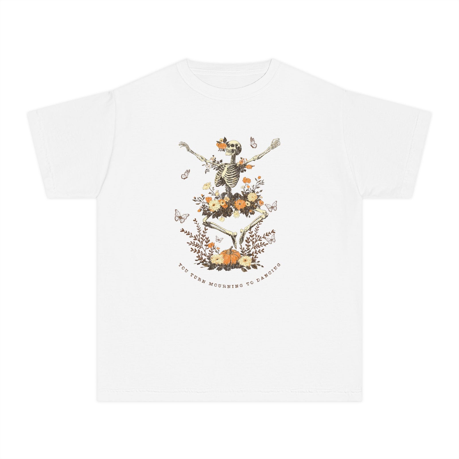 You Turn Mourning into Dancing T-Shirt Dancing Skeleton Halloween Kids Christian Tee