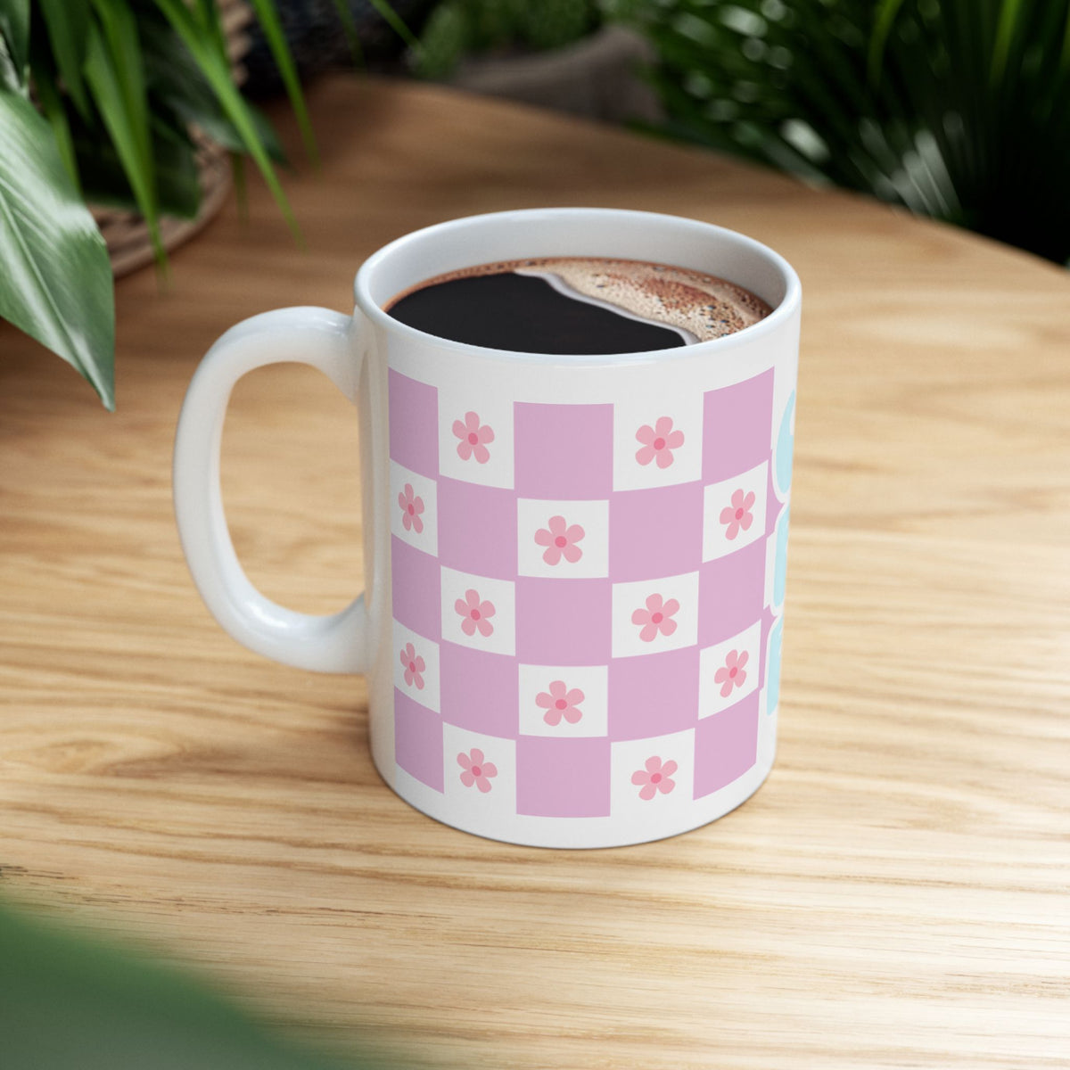 Coffee Checkerboard Cute Ceramic Mug Coffee Cup (11oz & 15oz) - Sydney So Sweet