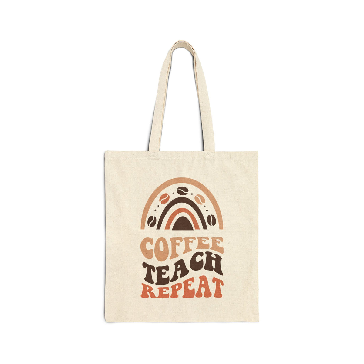 Coffee Teach Repeat Teacher Cotton Canvas Tote Bag