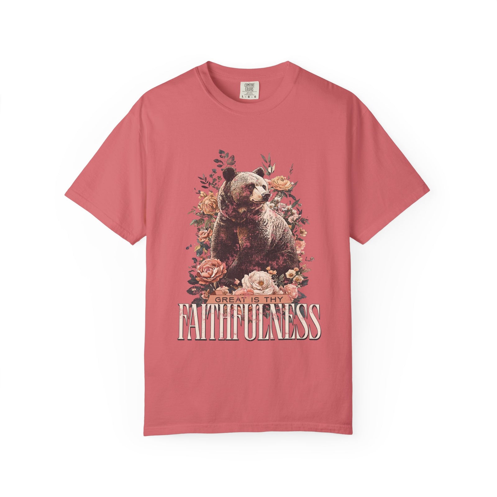 How Great is Thy Faithfulness T-Shirt Grizzly Bear Christian Distressed Tee