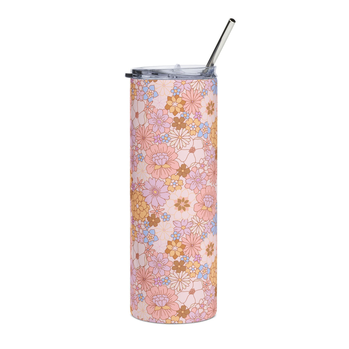 Pink Autumn Blooms 20oz Floral Stainless Steel Tumbler Insulated Travel Cup