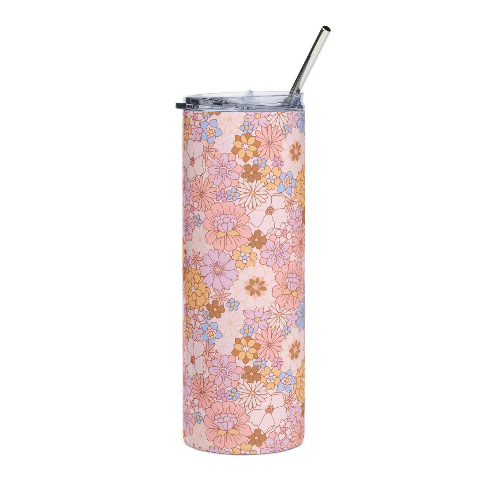 Pink Autumn Blooms 20oz Floral Stainless Steel Tumbler Insulated Travel Cup
