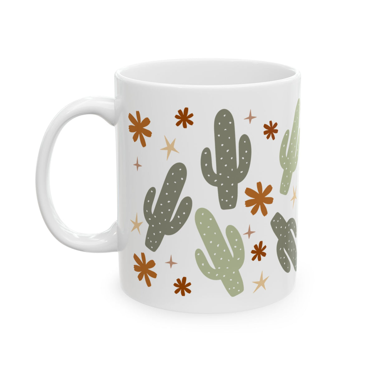 Boho Cactus Cute Ceramic Mug Coffee Cup (11oz & 15oz)