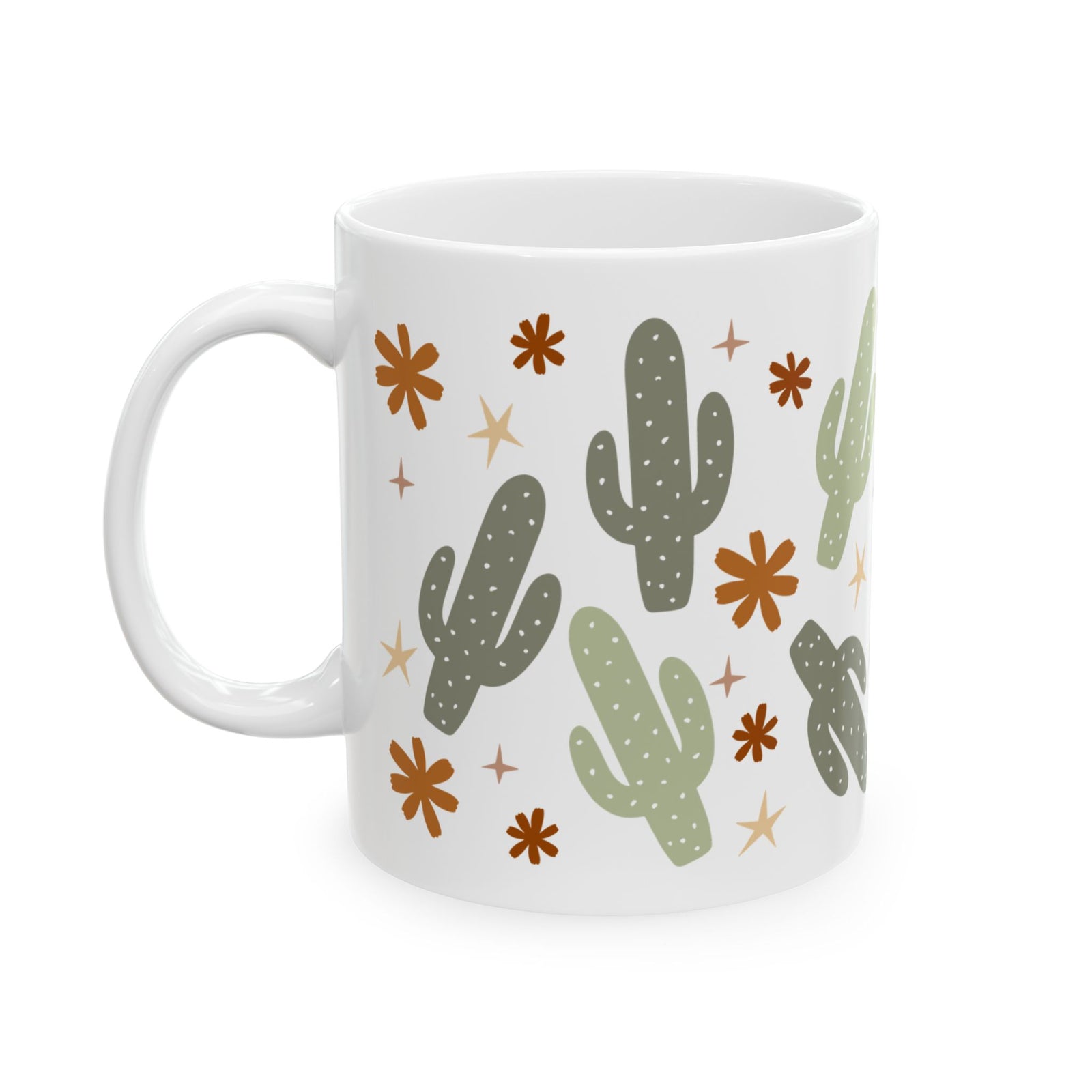 Boho Cactus Cute Ceramic Mug Coffee Cup (11oz & 15oz)