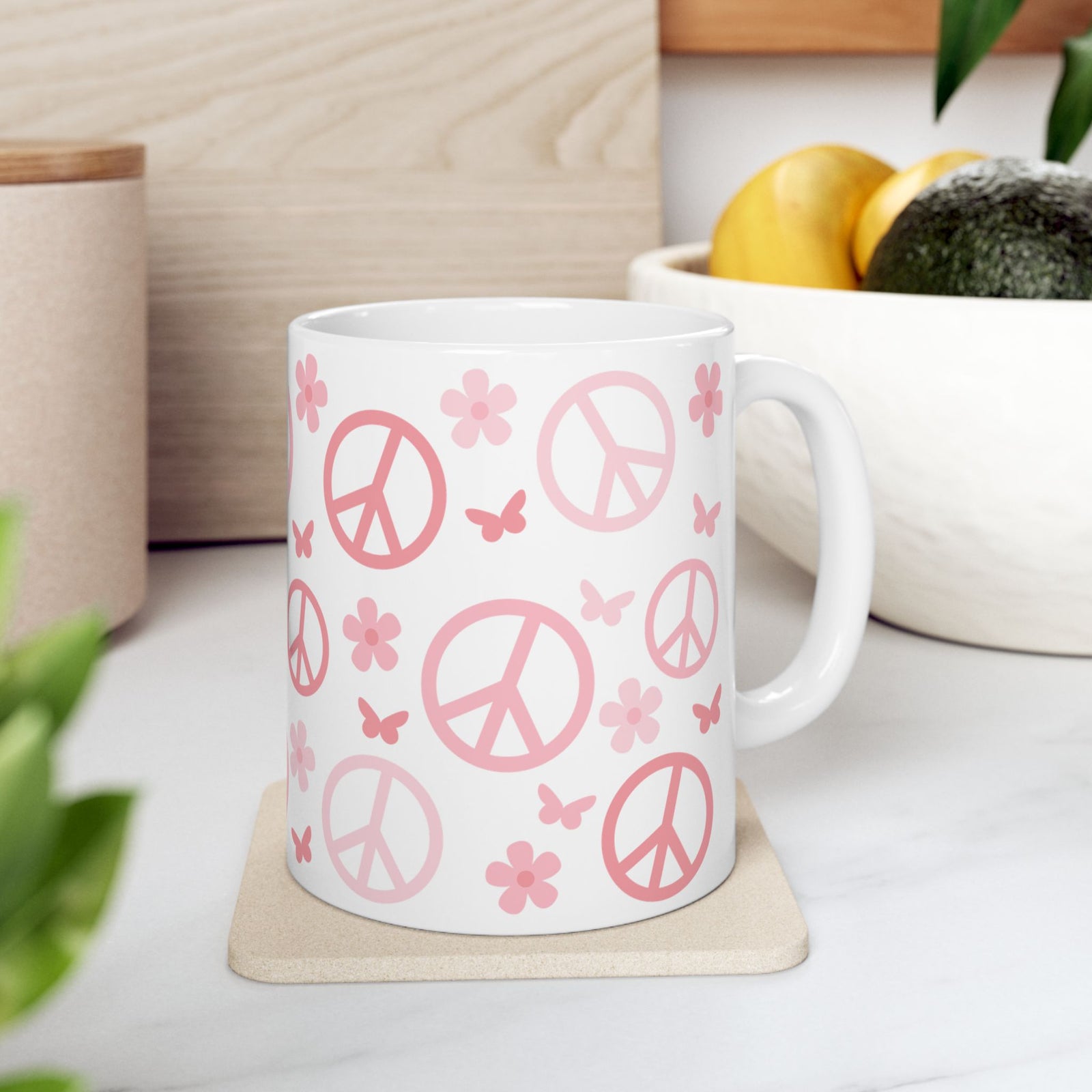 Boho Peace Cute Ceramic Mug Coffee Cup (11oz & 15oz)