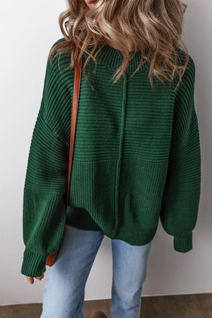 Round Neck Dropped Shoulder Sweater - Sydney So Sweet