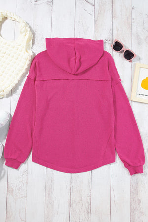 Pocketed Dropped Shoulder Long Sleeve Hoodie - Sydney So Sweet