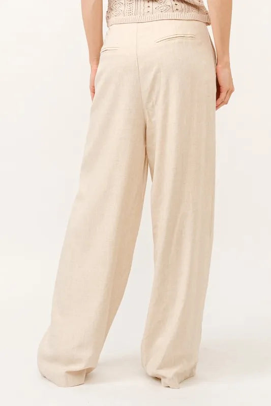 And The Why High-Rise Wide Leg Linen Blended Pants - Sydney So Sweet
