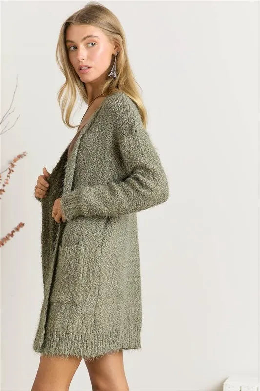 ADORA Comfy Fuzzy Sweater Cardigan - Sydney So Sweet
